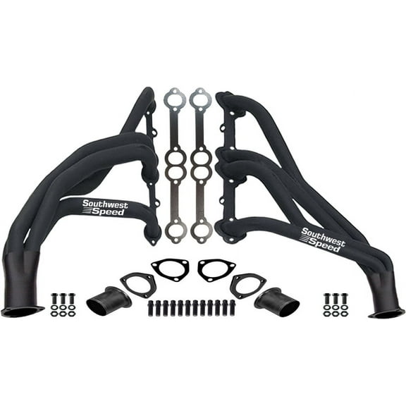 Southwest Speed Black 1966-1991 Gm Truck Long Tube Headers For Small Block Chevy 262-400 Engines,Chevy Gmc 1/2 3/4 1 Ton & Blazer Jimmy Suburban