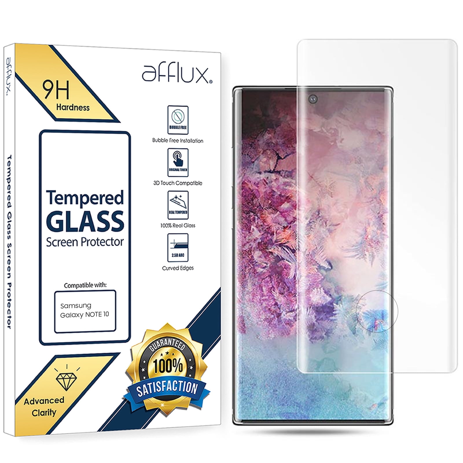 Premium HD Clear Tempered Glass Screen Protector For Galaxy Note 10, Anti-Scratch, Anti-Bubble, Case Friendly 3D Curved Film Compatible with Galaxy Note10