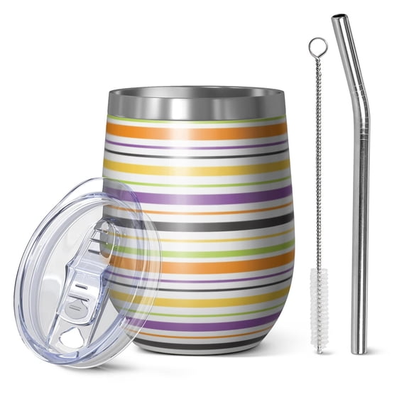 Modern 12oz Stainless Steel Insulated Wine Tumbler with Lid and Straw – Double Wall Vacuum Mug for Hot & Cold Drinks, 304 Steel Interior, Sweat-Free Design