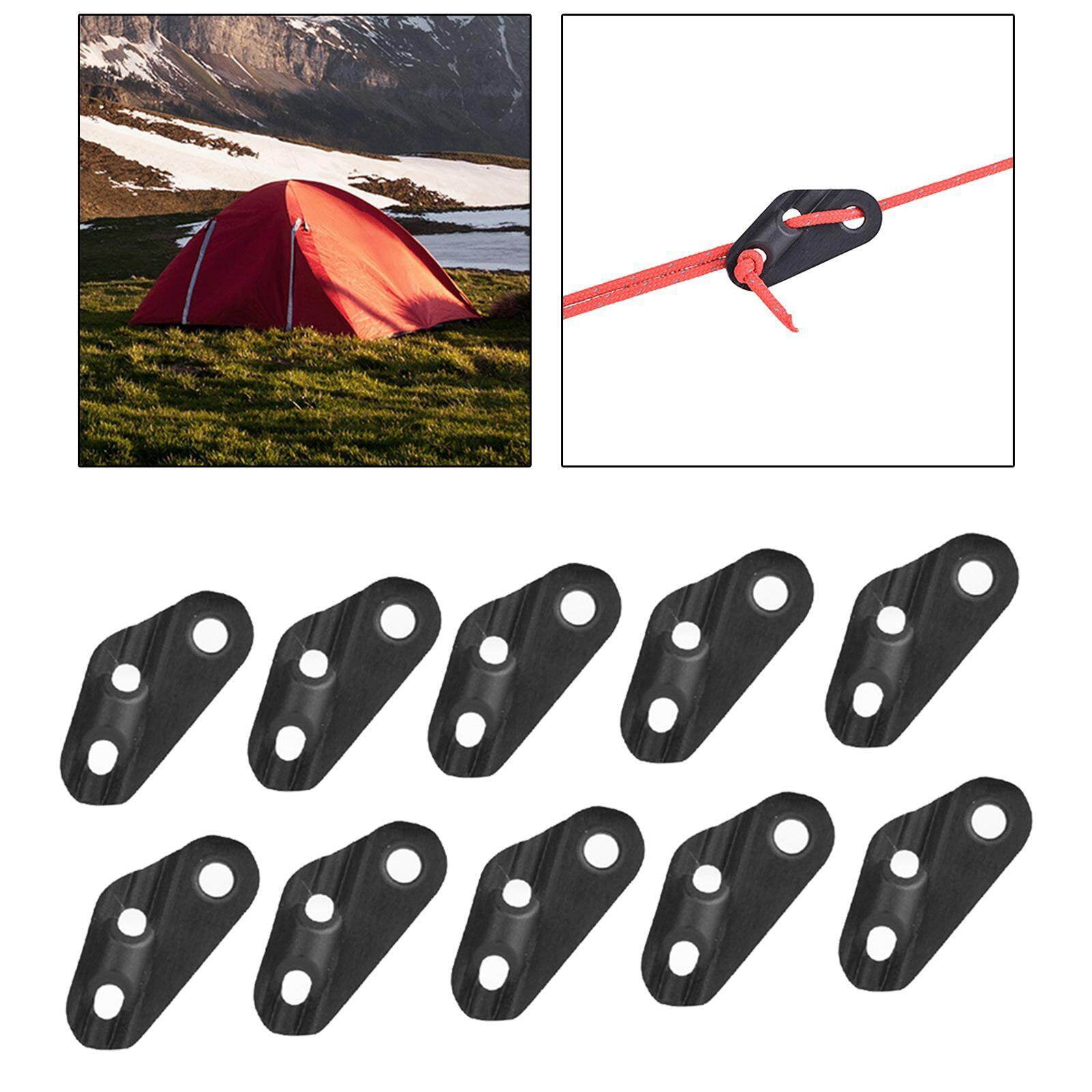 20 Pack Tent Rope Buckles - 4mm Plastic Guyline Adjusters For Camping, Canopy & Tarp