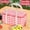 red grid, variant on Outdoor picnic basket with lid, insulated box, foldable and portable, essential spring outing and picnic supplies basket, large capacity