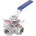 thumbnail image 2 of Three-way Ball Valve, Industrial Grade Stainless Steel 304, Heavy-duty Handle For Reliable Closure In Shut-off And Control Applications, 2 of 5