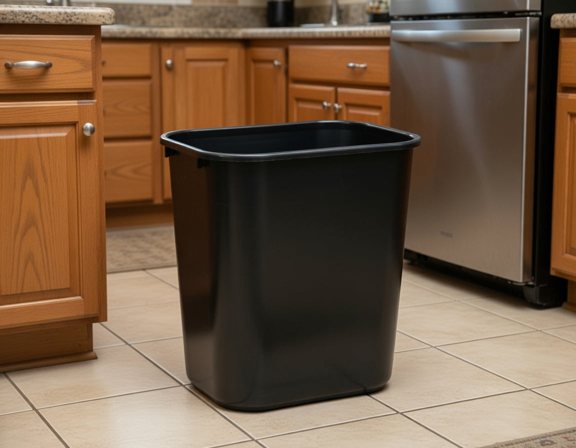 Pack of 4 - 7 Gallon/28 Quart Black Rectangular Plastic Wastebasket, Durable Deskside Office Trash Can for Home, Bathroom, Bedroom and Workspace