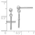 thumbnail image 3 of 14K White Gold Cross Post Drop Earrings 14k White Gold Earrings, 3 of 3