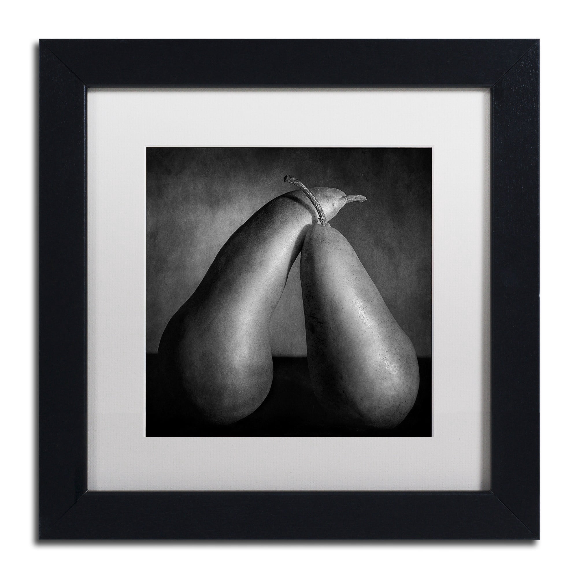 Trademark Fine Art ''Peras Tiernas'' by Moises Levy 16' x 16' White Matted Black Frame (ALI1104-B161