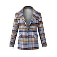 thumbnail image 5 of LYXSSBYX Womens Coats and Jackets Clearance Women's Autumn and Winter Fashion Street Casual Long Sleeve Plaid Suit Coat, 5 of 5