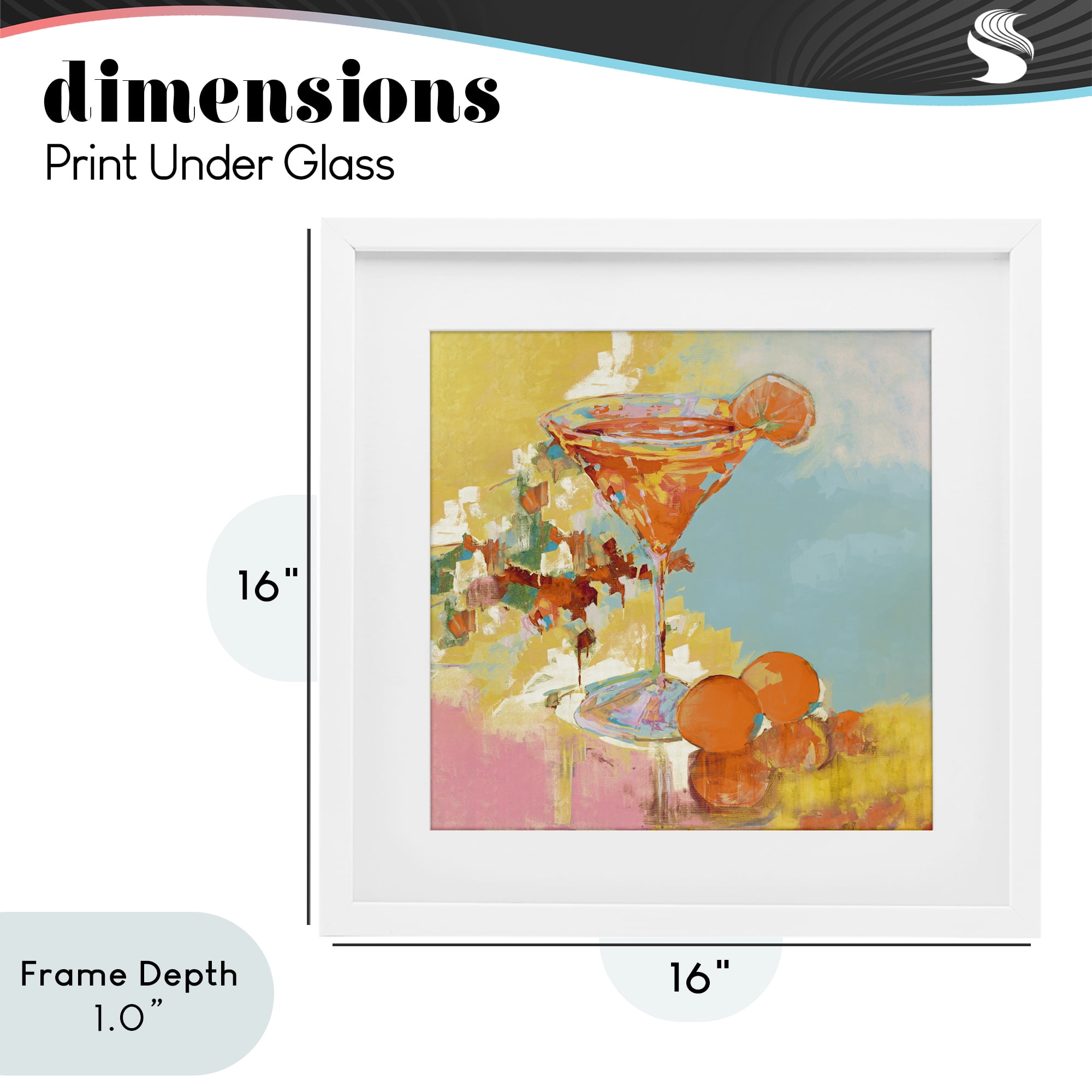 Stupell Industries Summer Citrus Martini White Framed Print Under Glass, design by Jane Slivka
