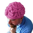 thumbnail image 6 of Uqiangy Halloween Hat Crochet Cerebrum Adults Personality Brain Cap Knitted Kids Hat Caps Thinking Cap Silly Hat Hot Pink, 6 of 6