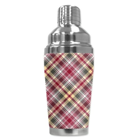 27 Ounce Wine - Mugzie brand 16-Ounce Cocktail Shaker with Insulated Wetsuit Cover - Plaid