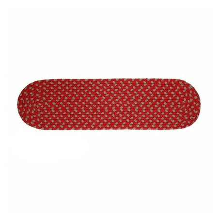 

Rhody Rug Mission Hill Indoor/Outdoor Braided Area Rug Red Brick 8 x 28 Oval 8 Inch x 28 Inch Outdoor Oval