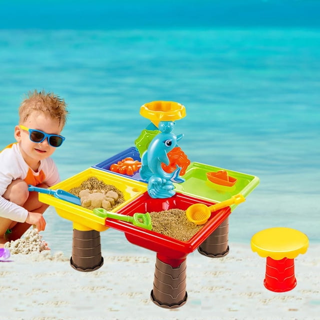 de arena y agua para bebés, portátil para interiores y exteriores, actividad iños y niñas, juguetes de 21 piezas, acc Los 45x45x45cm Yotijar Juguetes de playa