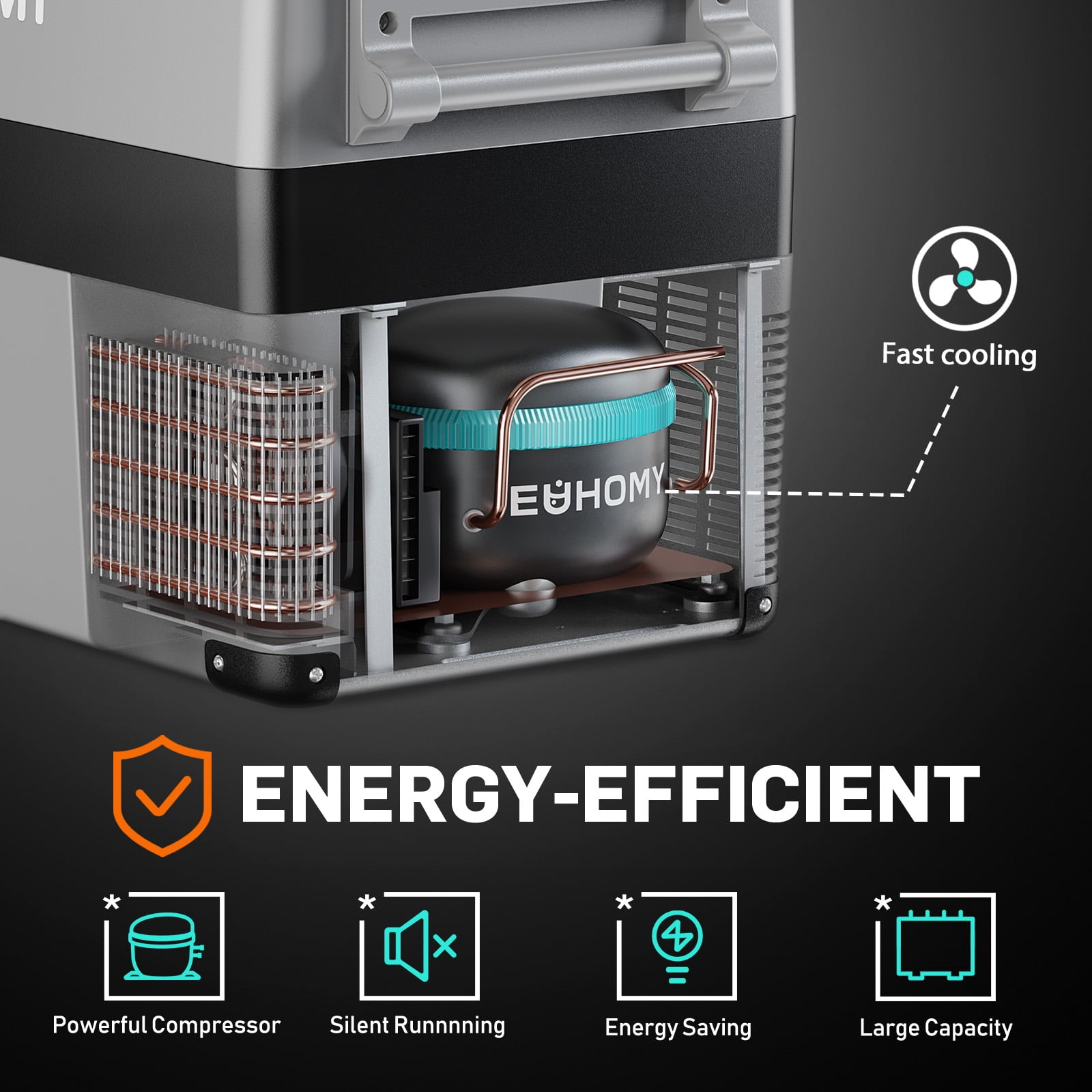 EUHOMY 12 Volt 46QT Car Refrigerator with Bluetooth APP Control, 12/24V DC & 110V AC, Portable Freezer Fridge Cooler for Car, RV, Camping, Home Use