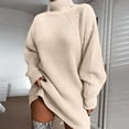 thumbnail image 1 of Suéter de cuello medio alto para mujer suéter suave minivestido jersey ropa informal para mujer, 1 of 8