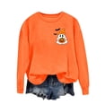 thumbnail image 4 of aohooy Halloween Women Tshirt Cute Funny Ghost Pumpkin Graphic Long Sleeve Shirt Fall Spooky Pullover Sweatshirts Tops Orange,XXL, 4 of 5