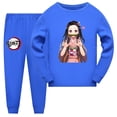 thumbnail image 1 of Conjuntos de pijamas para niños Demon Slayer, ropa de casa de dibujos animados para niños, traje informal de manga larga para niñas, conjunto de pijamas de Navidad, ropa de dormir, 1 of 4