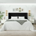 thumbnail image 2 of Sha Cerlin King Size Upholstered Platform Bed Frame with Velvet Channel Wingback Headboard, Black, 2 of 9