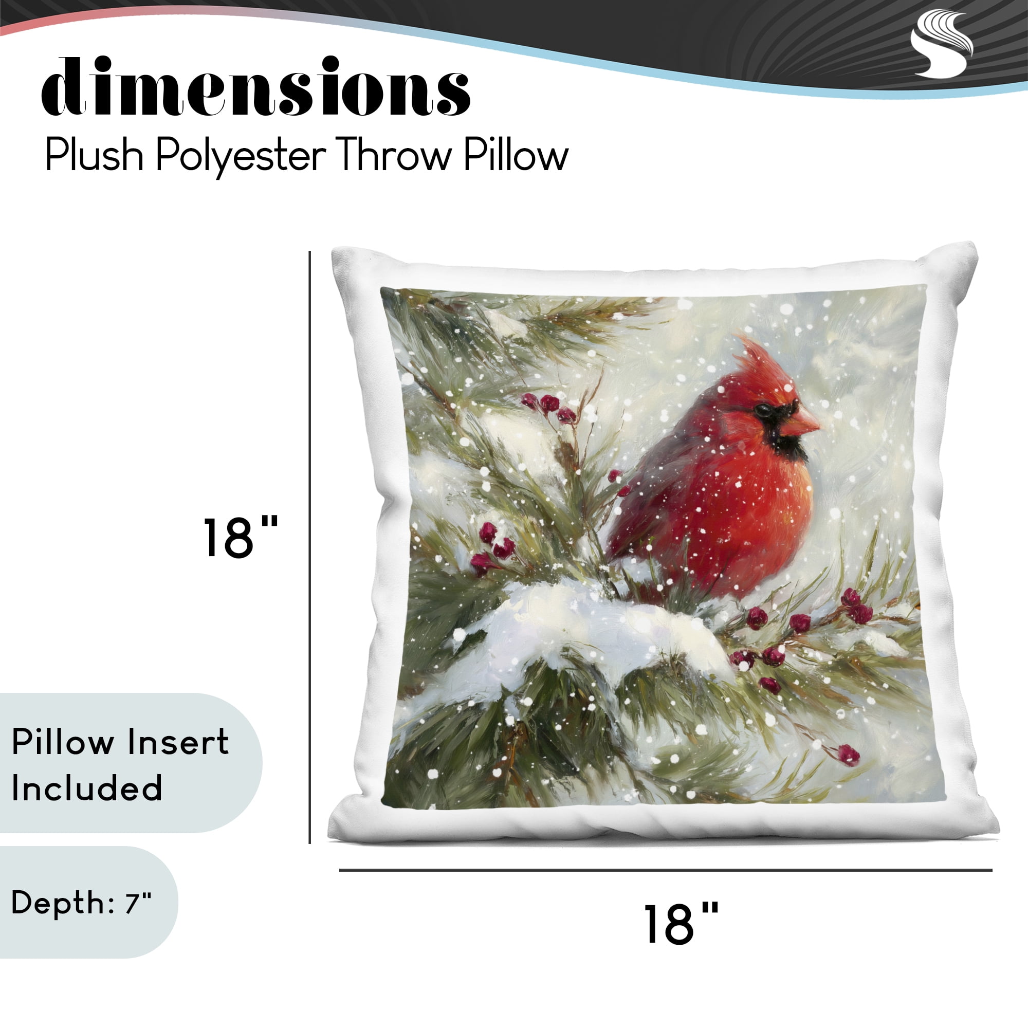 Stupell Industries Winter's Red Jewel Decorative Printed Throw Pillow, design by Tina LeCour