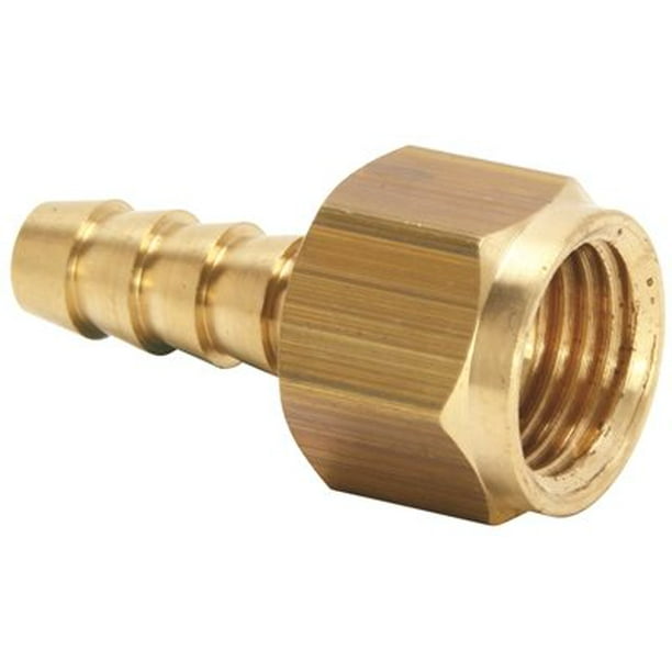 BRASS HOSE BARB SWIVEL ADAPTER, 1/4 IN. BARB X 1/4 IN. FIP, LEAD FREE