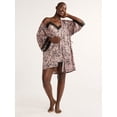 thumbnail image 2 of Joyspun Women’s Lace Trim Satin Robe, Sizes S to 3X, 2 of 5