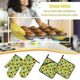thumbnail image 5 of Salouo Sunflowers With Green Leaves for Oven Mitts and Potholders BBQ Gloves-Oven Mitts and Pot Holders Non-Slip Cooking Gloves for Cooking Baking Grilling (4-Piece Set), 5 of 6