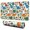 White Colorful Dinosaurs-3, variant on Long Mouse Pads for Desk,White Colorful Dinosaurs Pattern Desk Mats on Top Of Desks, Desk Mouse Pad Extra Large with 3mm Non-Slip Base and Stitched Edge for Gaming,Office,Work,Home 31.5"x11.8"