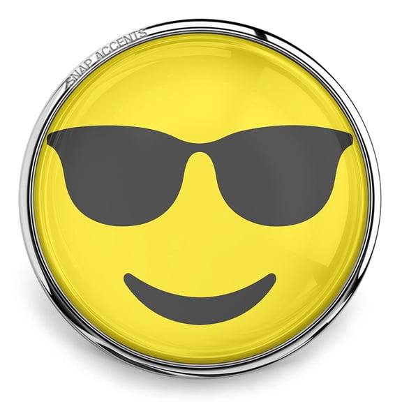 Emoji Cool Sunglasses Snap Jewelry Ginger Charm Button, For Interchangeable DIY Customizable Accessories