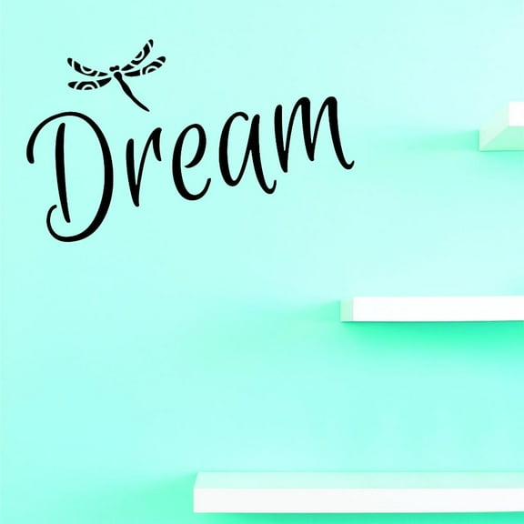 Custom Decals Dream Wall Art Size: 10 X 20 Inches Color: Black