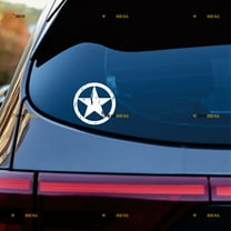 Army Star Distressed Style Decal Sticker Vinyl - 2 Pack White, 8 Inches - No Background Die Cut for Car Boat Laptop Cup