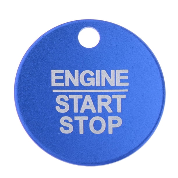 Botón de arranque y parada de motor de coche de aleación de aluminio, decorativa para cubierta, se la la adaptaciónción Taurus Inicio Parada Azul Sharpla Etiqueta engomada del botón de parada de arranque del coche