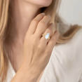 thumbnail image 4 of Howlite Ring 14k Yellow Gold Howlite Gemstone Solitaire Wedding Gift Ring, 4 of 4