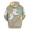 thumbnail image 3 of Cute Birds Floral Pattern(2) Men's Women Vintage 3D Hooded Sweatshirt - All-Season Loose Fit Streetwear, 3 of 6