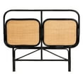 thumbnail image 3 of bali & pari Ramsey Modern Bohemian Two-Tone Black and Natural Brown Rattan King Size Standalone Headboard, 3 of 10