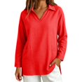 thumbnail image 4 of Women's Tops, Tees & Blouses Three Quarter Sleeve Plus Size Button Down Loose Casual Blouse Cute Summer Tops, 4 of 6