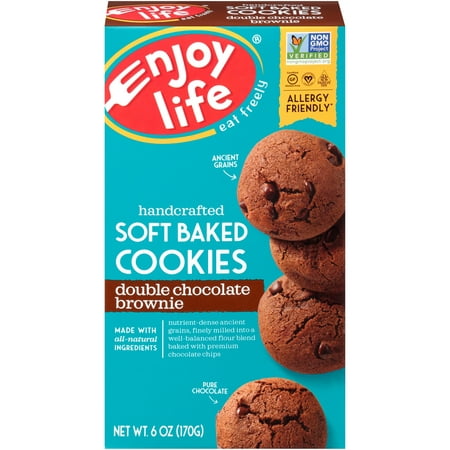 (2 Pack) Enjoy Life Soft Baked Cookies Double Chocolate Brownie, 6.0 (Best Double Chocolate Chip Cookies)