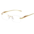 thumbnail image 1 of Gafas de sol ADE WU vintage sin montura retro con armazón dorado para hombre y mujer, 1 of 6