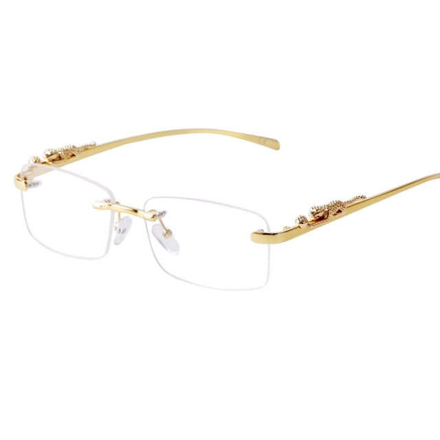 Gafas de sol ADE WU vintage sin montura retro con armazón dorado para hombre y mujer
