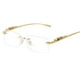 thumbnail image 1 of Gafas de sol ADE WU vintage sin montura retro con armazón dorado para hombre y mujer, 1 of 6