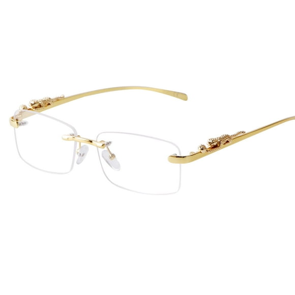 Gafas de sol ADE WU vintage sin montura retro con armazón dorado para hombre y mujer