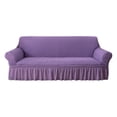 thumbnail image 3 of Yhmxh Funda elástica antideslizante para sofá, lavable, para sofá cama, fácil de colocar, con borde elástico y faldón, reutilizable y a prueba de polvo para sofás de 1 a 4 plazas., 3 of 6