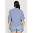 thumbnail image 5 of Womens Plus Size Chic Boxy Button Front Short Sleeve Shirt, 5 of 5