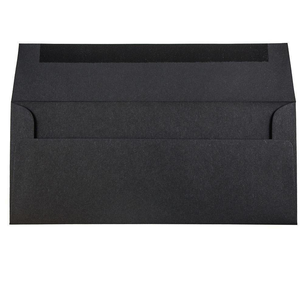 JAM Paper No. 10 Envelopes, 4 1/8 x 9 1/2, Black Linen, 1000/Carton