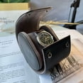 thumbnail image 2 of Single Watch Travel Case -Premium Leather Watch Case For Men With Perfect Texture.(Watch Carrying Case Or Organizer For Storage And Display). Watch Roll Travel Case Handcrafted by Craftsmen., 2 of 5