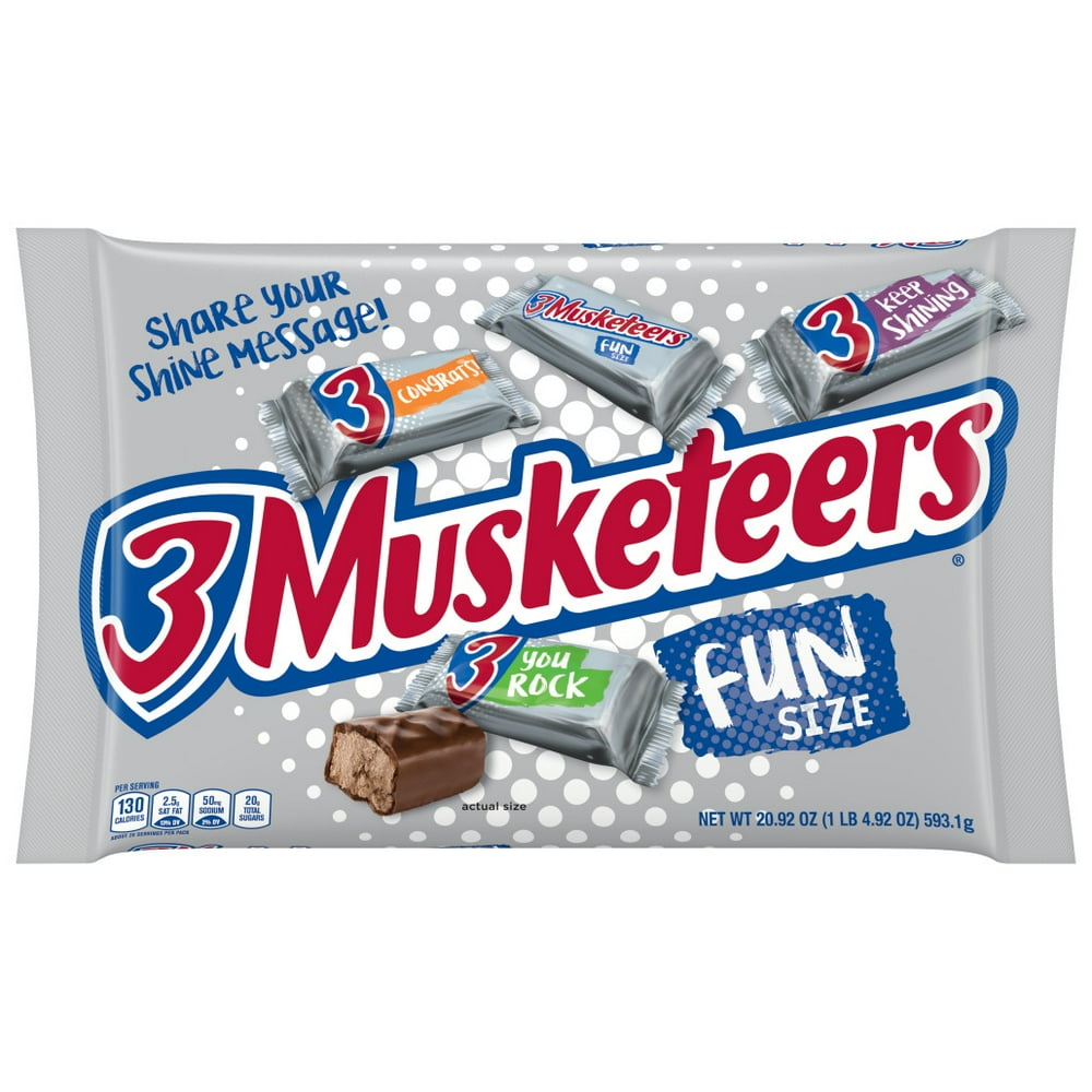 3 Musketeers, Fun Size Chocolate Candy Bars, 20.92 Oz