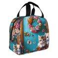 thumbnail image 2 of Balery Whimsical Cats and Flowers Scene Bolsa de Almuerzo Aislada – Caja de Almuerzo con Papel de Aluminio Grueso, Mantiene la Comida Fresca por 4 Horas, 2 of 8