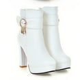 thumbnail image 2 of NECHOLOGY Botas Mujer Adulto Femenino Zapatos Botines para mujer Sexy Platform High Hell Girl Shoes Botines con tacones para mujeres Bottoms gruesos (White, 8.50), 2 of 4