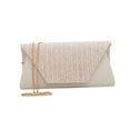 thumbnail image 3 of GOOHOCHY Silk Evening Clutch Handbag for Women Shiny Elegant Design Fits Phone Keys Cash Beige, 3 of 8
