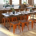 thumbnail image 2 of Flash Furniture Kai Series 18"H Square Backless Dining Barstool, Orange (Set of 4), 2 of 11