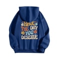 thumbnail image 2 of Have The Day You Deserve Y2K Hoodies for Women Fall Winter Long Sleeve Preppy Graphic Hooded Sweatshirt Pullover Tops, 2 of 3