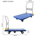 thumbnail image 2 of YSSOA Platform Truck with 440lb Weight Capacity and 360 Degree Swivel Wheels, Foldable Push Hand Cart for Loading and Storage, Blue, 2 of 8