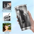 thumbnail image 6 of SKYSONIC Running Horse Tumbler Stainless Steel Double Wall Vacuum Reusable Insulated Mug with Straw and Built-in Coaste for Cold and Hot Beverages, 20oz, 6 of 7